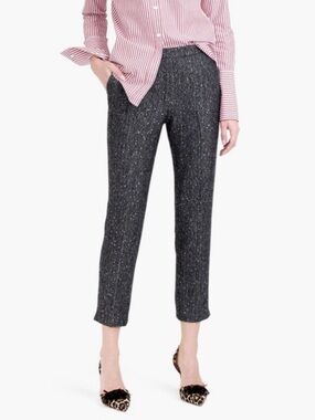 J. Crew Sequin Herringbone Gray Wool Blend Martie Pants 6